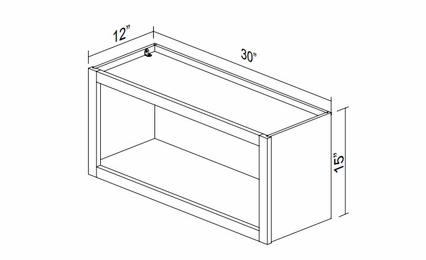 Kabinet King Imperial White WOC3015: Open Wall Cabinet: Assembled Kitchen Cabinets