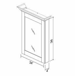 Kabinet King Monarch Grey M2436: Matching Vanity Mirror: Assembled Kitchen Cabinets