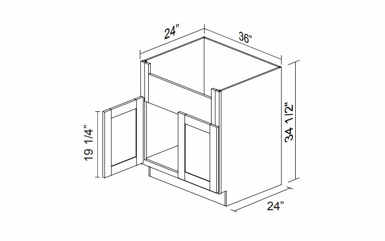 Kabinet King Monarch Grey SBF36: Farmhouse Sink Base Cabinet: Assembled Kitchen Cabinets
