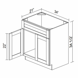 Kabinet King Monarch Grey VA2421: Vanity Sink Base Cabinet: Assembled Kitchen Cabinets