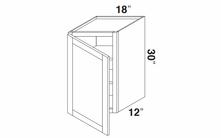 Kabinet King Monarch Grey W1830: Single Door Wall Cabinet: Assembled Kitchen Cabinets