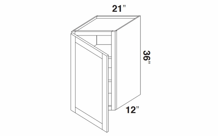 Kabinet King Monarch Grey W2136: Single Door Wall Cabinet: Assembled Kitchen Cabinets