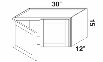 Kabinet King Monarch Grey W3015: Double Door Wall Cabinet: Assembled Kitchen Cabinets