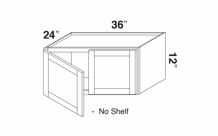Kabinet King Monarch Grey W361224: Refrigerator Wall Cabinet: Assembled Kitchen Cabinets