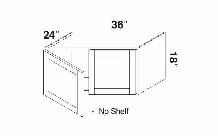 Kabinet King Monarch Grey W361824: Refrigerator Wall Cabinet: Assembled Kitchen Cabinets