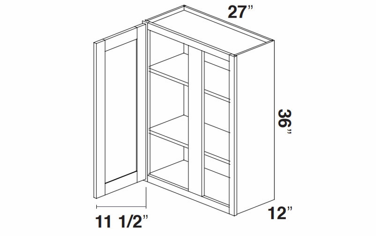 Kabinet King Monarch Grey WBC2736: Blind Wall Cabinet: Assembled Kitchen Cabinets