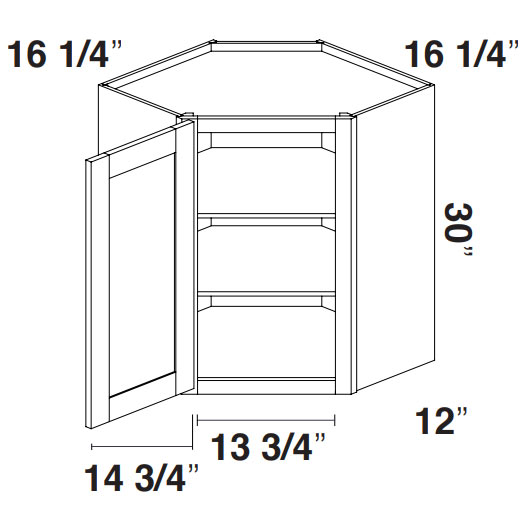 King Monarch Grey WDC2430 Diagonal Corner Wall