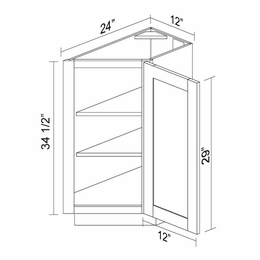 Kabinet King Noble White Oak BEC1224R: Base End Cabinet: Assembled Kitchen Cabinets