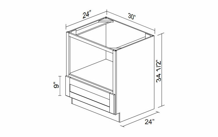 Kabinet King Noble White Oak BMC30: Microwave Base Cabinet: Assembled Kitchen Cabinets