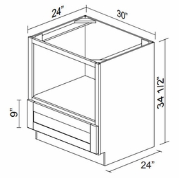 Kabinet King Noble White Oak BMC30: Microwave Base Cabinet: Assembled Kitchen Cabinets