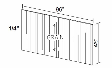Kabinet King Noble White Oak FPP9648-1-4: Finished Plywood Panel: Assembled Kitchen Cabinets