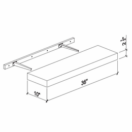 Kabinet King Noble White Oak FS36: Floating Shelf: Assembled Kitchen Cabinets