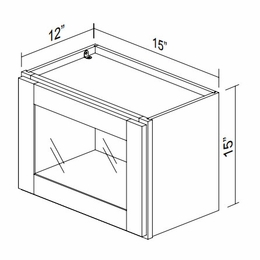 Kabinet King Noble White Oak GDW1515: Single Door Glass Wall Cabinet: Assembled Kitchen Cabinets