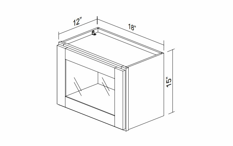 Kabinet King Noble White Oak GDW1815: Single Door Glass Wall Cabinet: Assembled Kitchen Cabinets