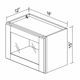 Kabinet King Noble White Oak GDW1815: Single Door Glass Wall Cabinet: Assembled Kitchen Cabinets