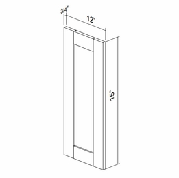 Kabinet King Noble White Oak MWEP15: Matching Wall End Panel: Assembled Kitchen Cabinets