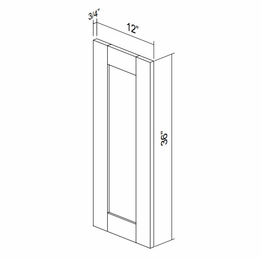 Kabinet King Noble White Oak MWEP36: Matching Wall End Panel: Assembled Kitchen Cabinets