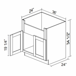 Kabinet King Noble White Oak SBF36: Farmhouse Sink Base Cabinet: Assembled Kitchen Cabinets