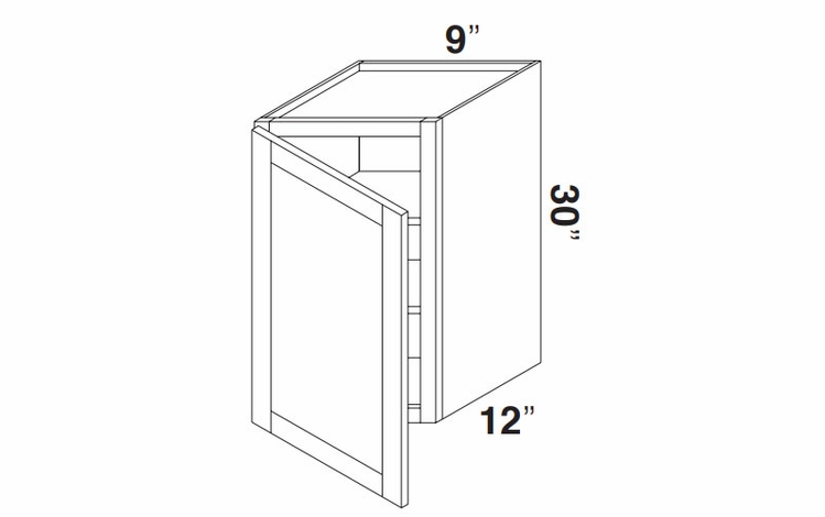 Kabinet King Noble White Oak W0930: Single Door Wall Cabinet: Assembled Kitchen Cabinets
