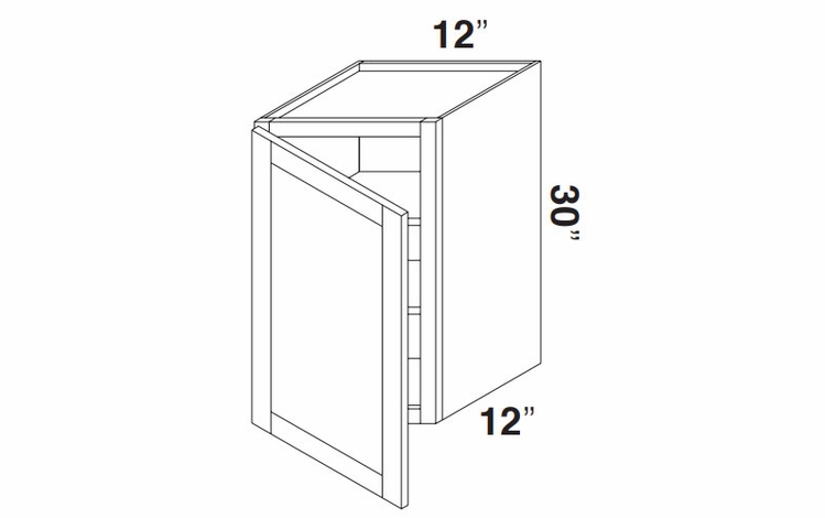 Kabinet King Noble White Oak W1230: Single Door Wall Cabinet: Assembled Kitchen Cabinets