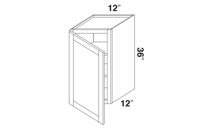 Kabinet King Noble White Oak W1236: Single Door Wall Cabinet: Assembled Kitchen Cabinets