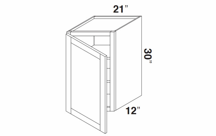 Kabinet King Noble White Oak W2130: Single Door Wall Cabinet: Assembled Kitchen Cabinets