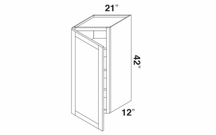 Kabinet King Noble White Oak W2142: Single Door Wall Cabinet: Assembled Kitchen Cabinets