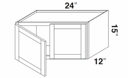 Kabinet King Noble White Oak W2415: Double Door Wall Cabinet: Assembled Kitchen Cabinets