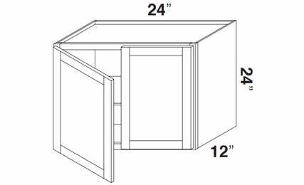 Kabinet King Noble White Oak W2424 : Double Door Wall Cabinet: Assembled Kitchen Cabinets