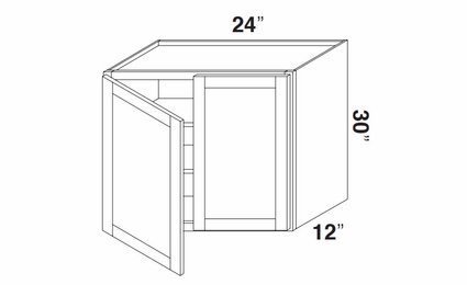 Kabinet King Noble White Oak W2430: Double Door Wall Cabinet: Assembled Kitchen Cabinets