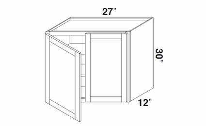 Kabinet King Noble White Oak W2730: Double Door Wall Cabinet: Assembled Kitchen Cabinets