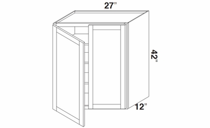 Kabinet King Noble White Oak W2742: Double Door Wall Cabinet: Assembled Kitchen Cabinets