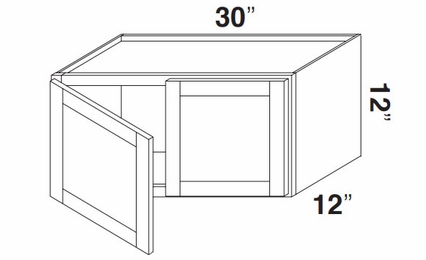 Kabinet King Noble White Oak W3012: Double Door Wall Cabinet: Assembled Kitchen Cabinets