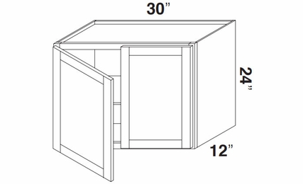 Kabinet King Noble White Oak W3024 : Double Door Wall Cabinet: Assembled Kitchen Cabinets