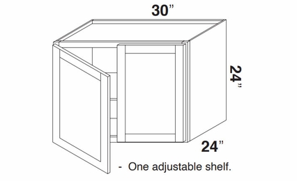 Kabinet King Noble White Oak W302424: Refrigerator Wall Cabinet: Assembled Kitchen Cabinets