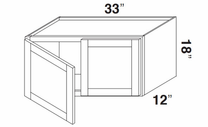 Kabinet King Noble White Oak W3318: Double Door Wall Cabinet: Assembled Kitchen Cabinets