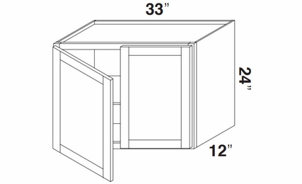 Kabinet King Noble White Oak W3324 : Double Door Wall Cabinet: Assembled Kitchen Cabinets