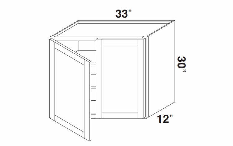 Kabinet King Noble White Oak W3330: Double Door Wall Cabinet: Assembled Kitchen Cabinets