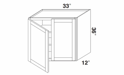 Kabinet King Noble White Oak W3336: Double Door Wall Cabinet: Assembled Kitchen Cabinets