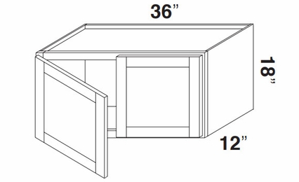 Kabinet King Noble White Oak W3618: Double Door Wall Cabinet: Assembled Kitchen Cabinets