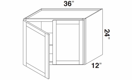 Kabinet King Noble White Oak W3624 : Double Door Wall Cabinet: Assembled Kitchen Cabinets