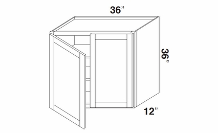 Kabinet King Noble White Oak W3636: Double Door Wall Cabinet: Assembled Kitchen Cabinets