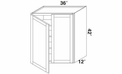 Kabinet King Noble White Oak W3642: Double Door Wall Cabinet: Assembled Kitchen Cabinets