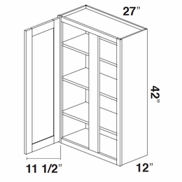 Kabinet King Noble White Oak WBC2742: Blind Wall Cabinet: Assembled Kitchen Cabinets