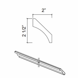 Kabinet King Royal Blue CVM8: Curved Crown Molding: Assembled Kitchen Cabinets