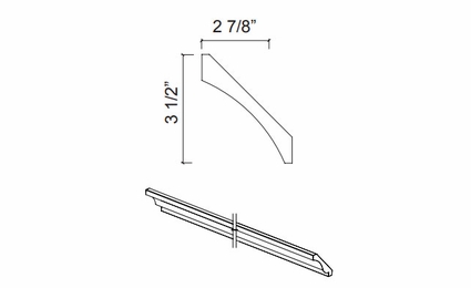 Kabinet King Royal Blue LCVM8: Curved Crown Molding: Assembled Kitchen Cabinets