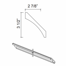 Kabinet King Royal Blue LCVM8: Curved Crown Molding: Assembled Kitchen Cabinets