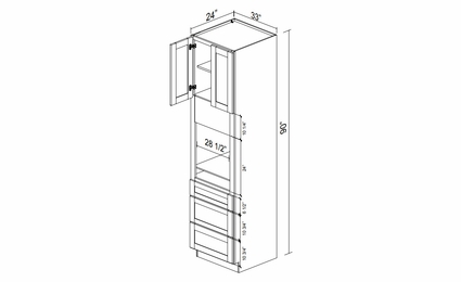 Kabinet King Royal Blue OC3390: Oven Cabinet: Assembled Kitchen Cabinets