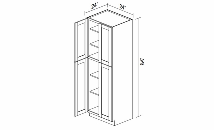 Kabinet King Royal Blue PC2484: Double Door Pantry: Assembled Kitchen Cabinets
