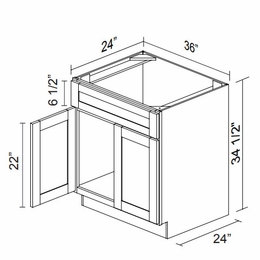 Kabinet King Royal Blue SB36: Sink Base Cabinet: Assembled Kitchen Cabinets